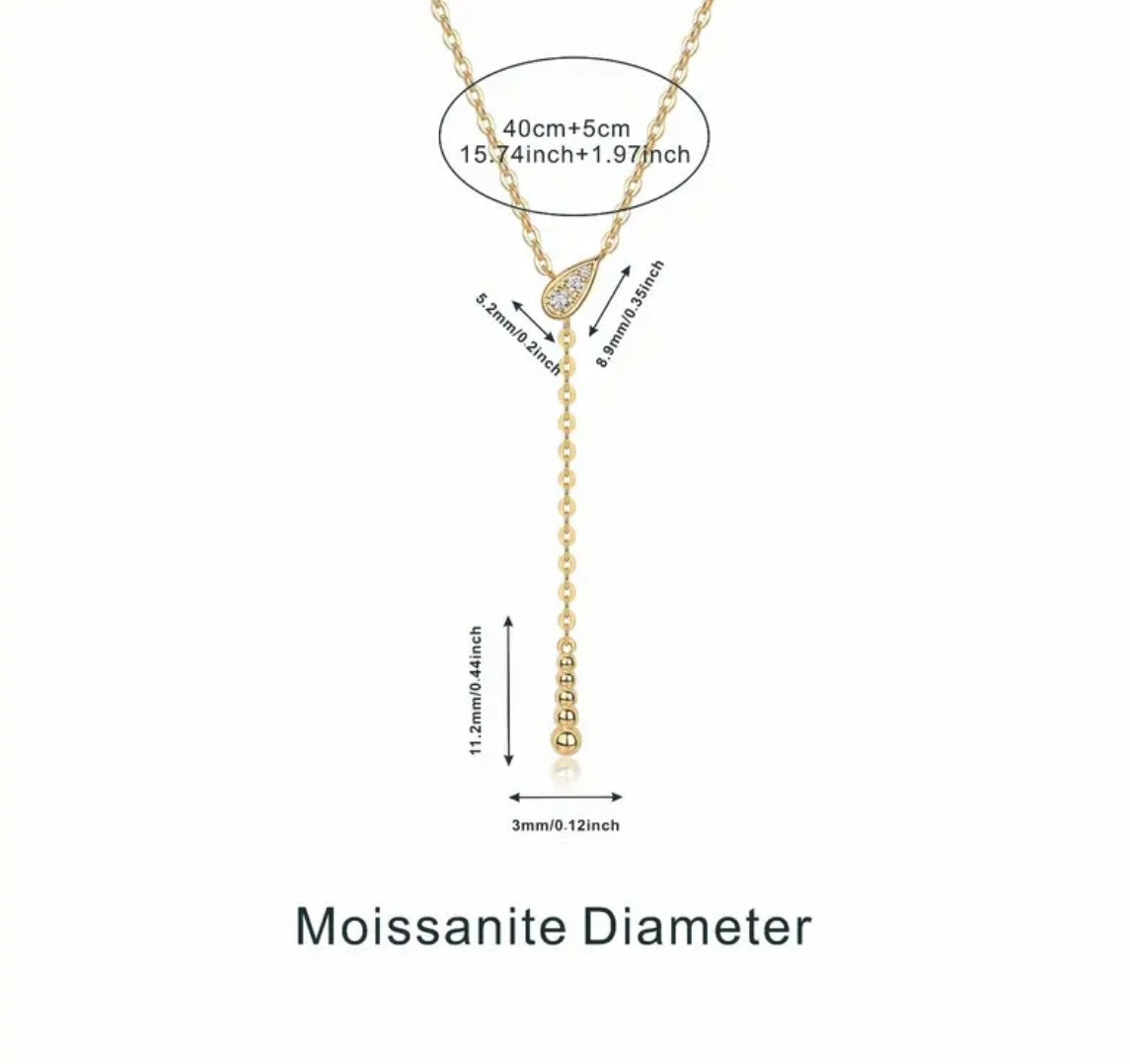 Vvs Moissanite Tear Drop Dangle Necklace