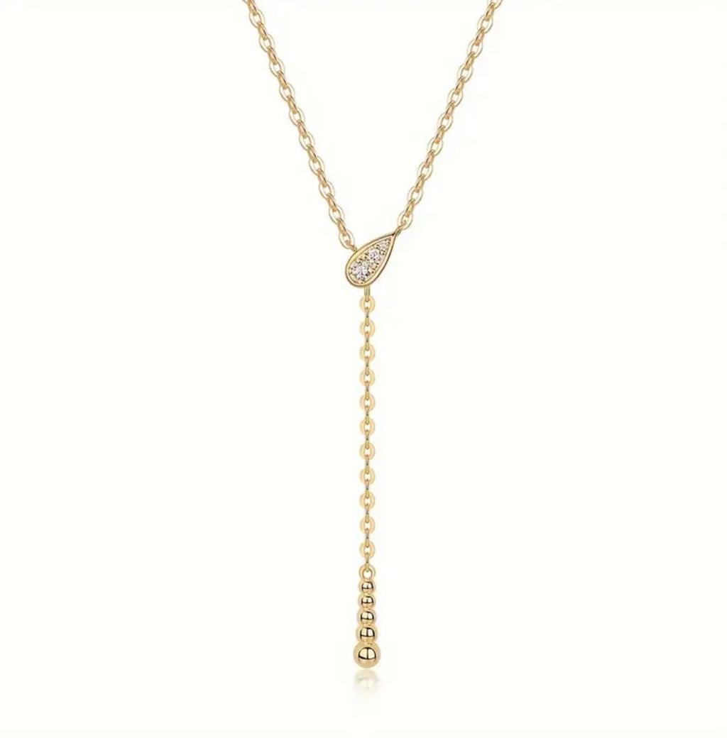 Vvs Moissanite Tear Drop Dangle Necklace