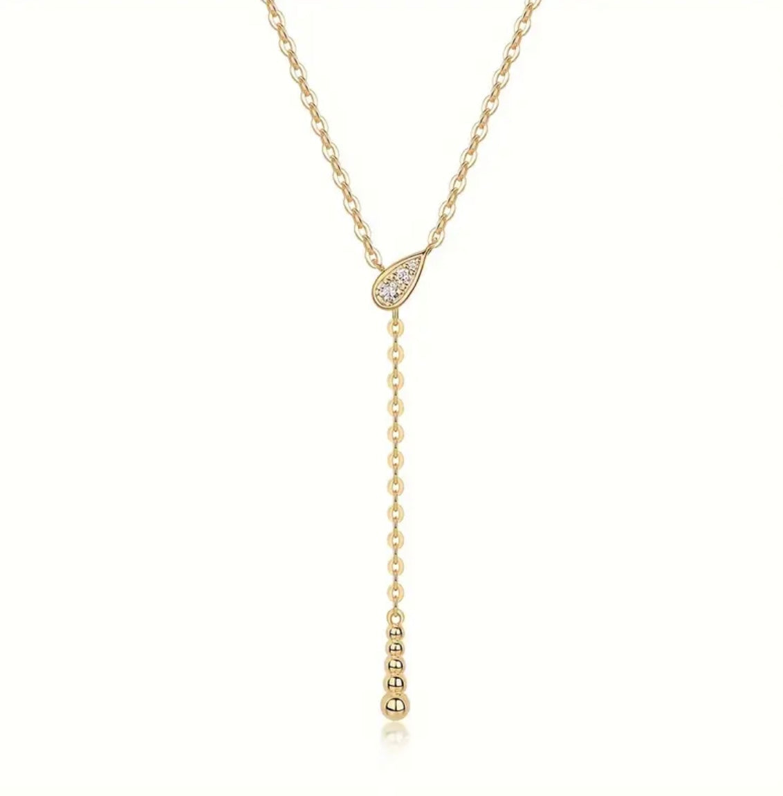 Vvs Moissanite Tear Drop Dangle Necklace