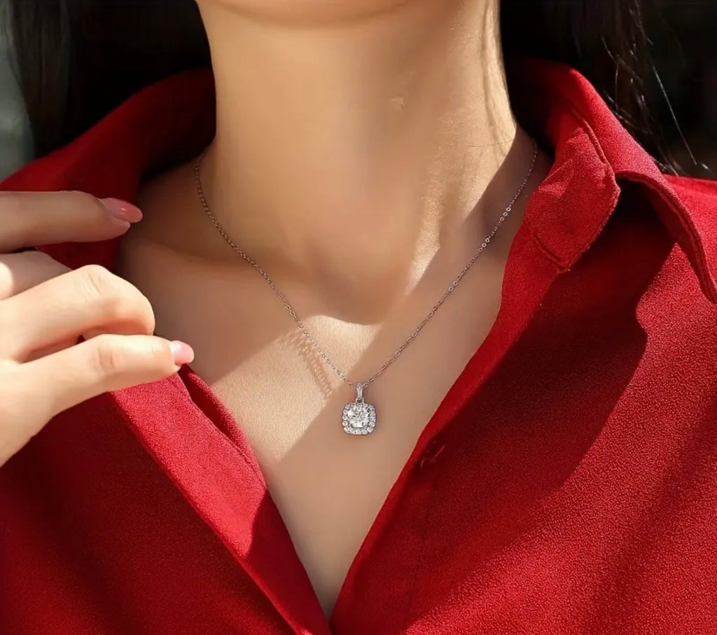 Vvs Square Moissanite Necklace