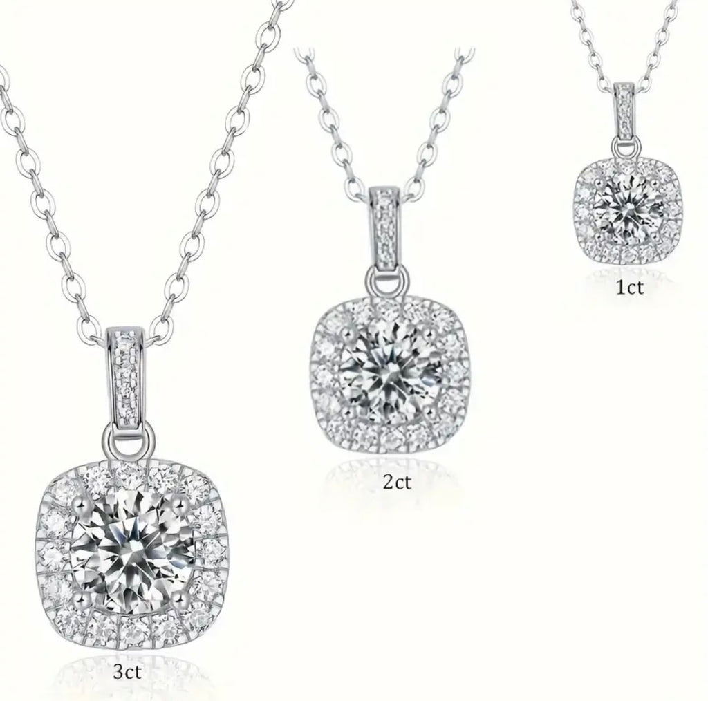 Vvs Square Moissanite Necklace