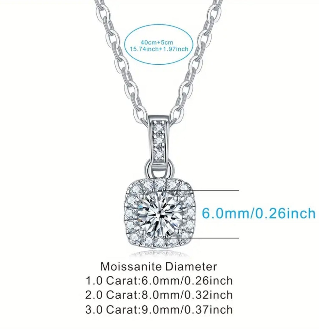 Vvs Square Moissanite Necklace