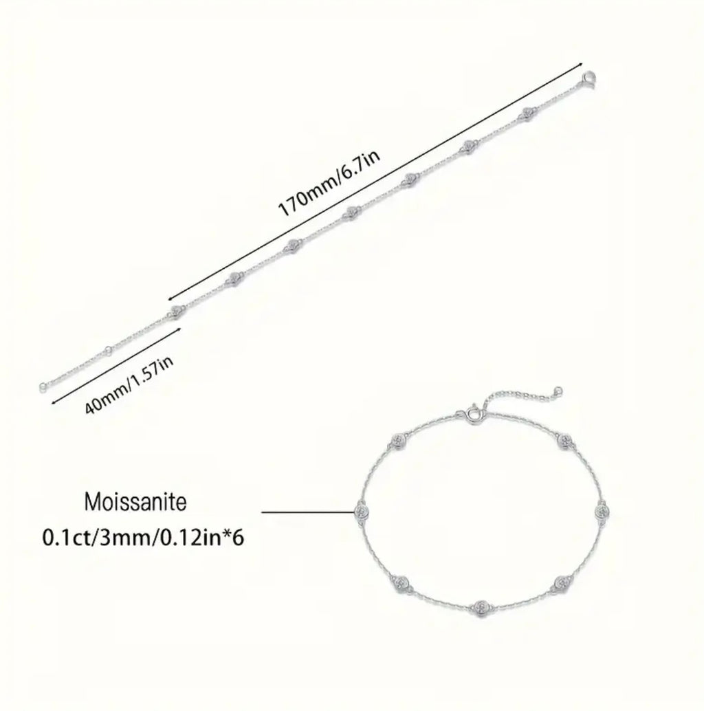 Vvs 1mm Moissanite Bracelet