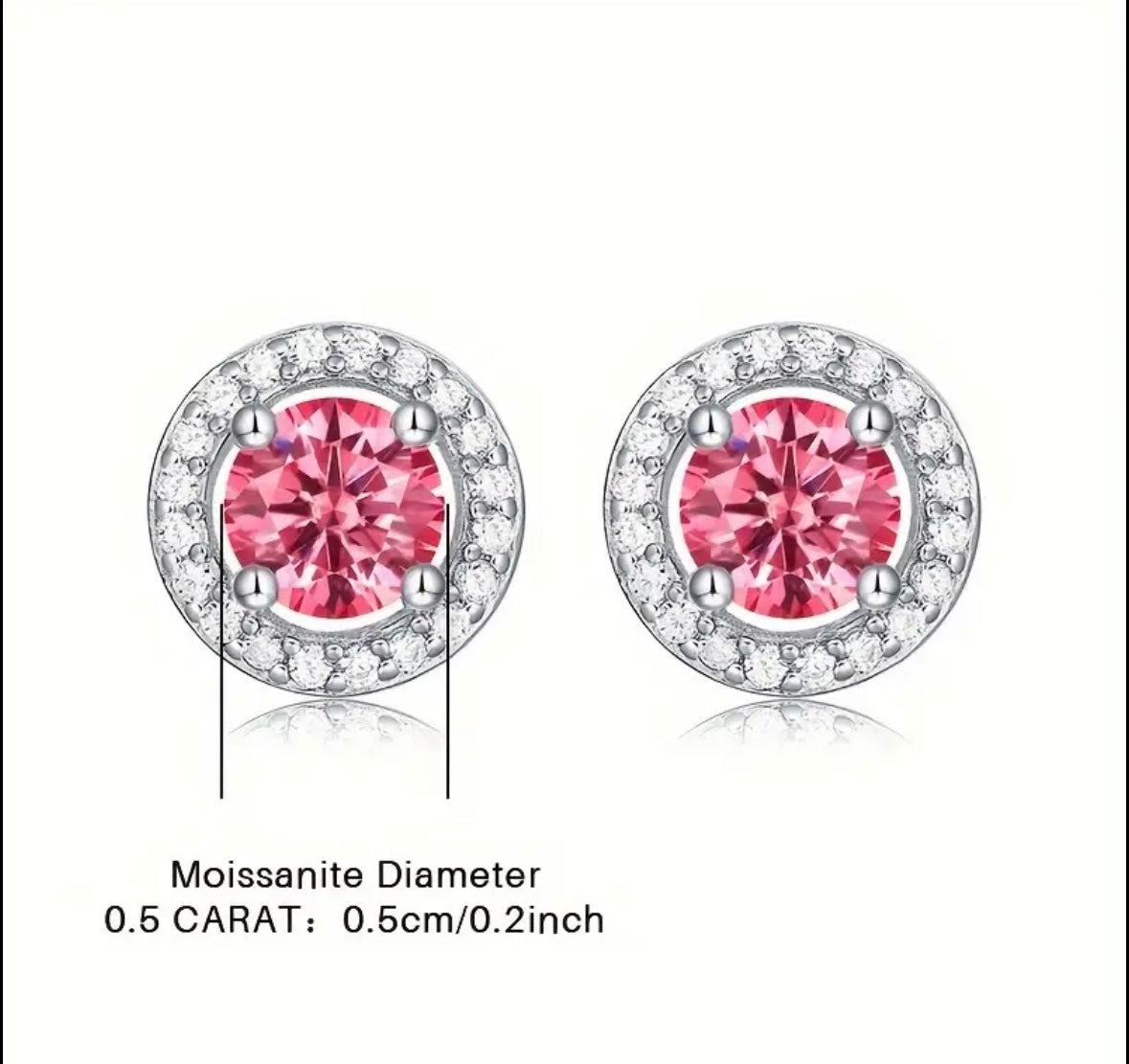 Vvs Ruby and Moissanite Earrings