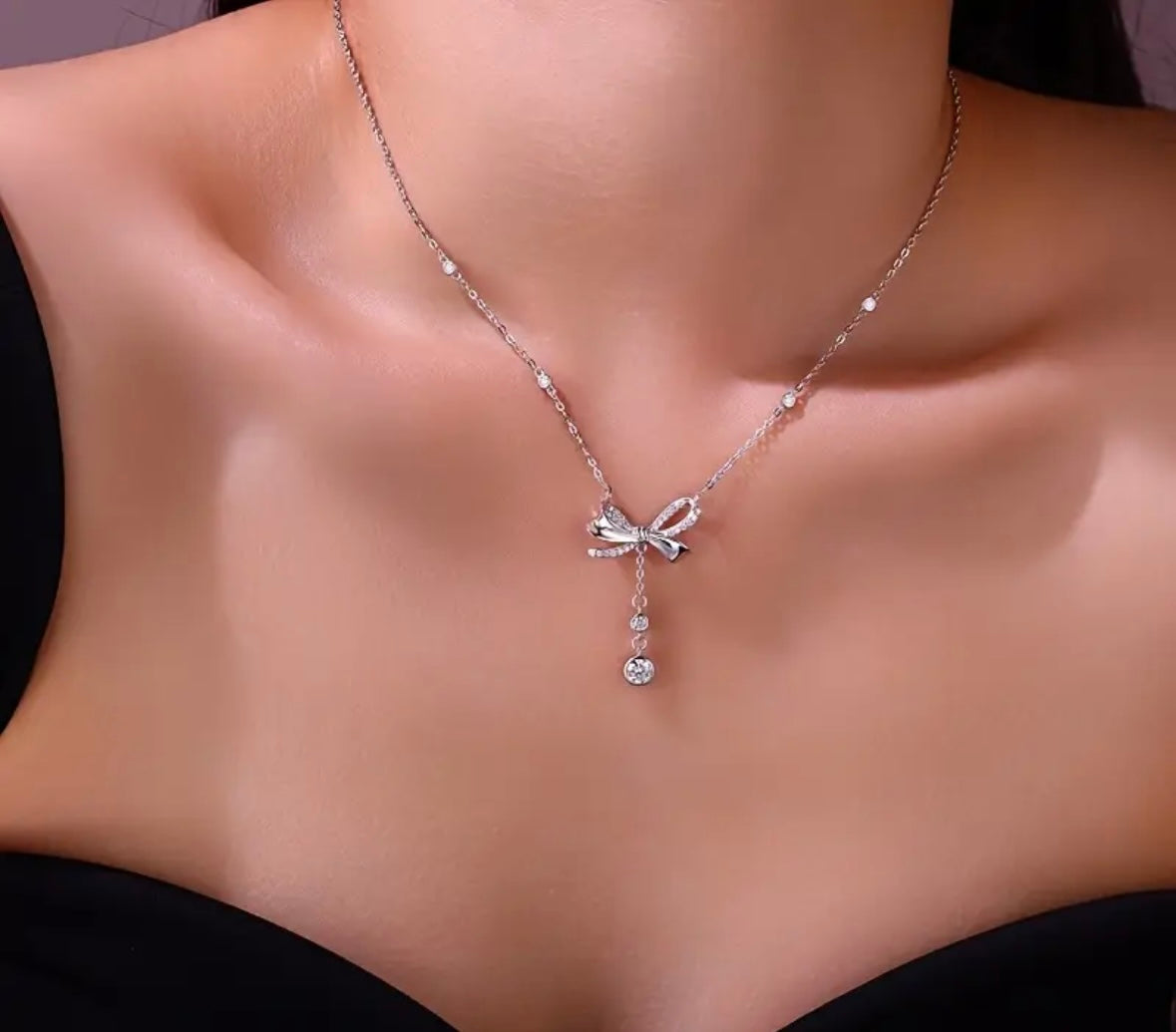 Vvs Moissanite Bow Necklace