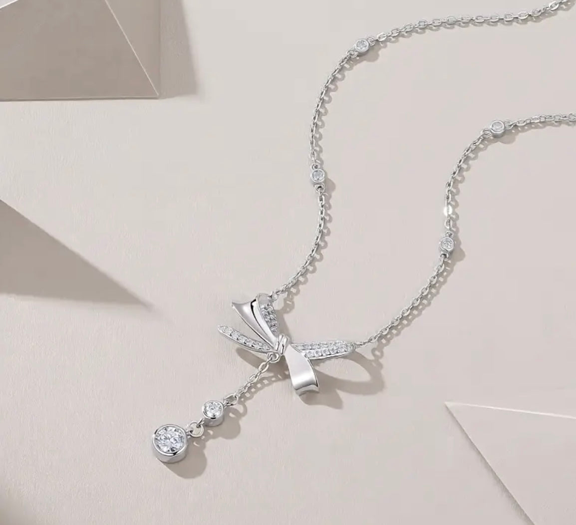 Vvs Moissanite Bow Necklace