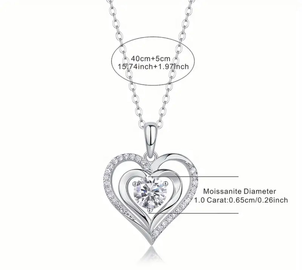 Vvs Moissanite Heart Pendant
