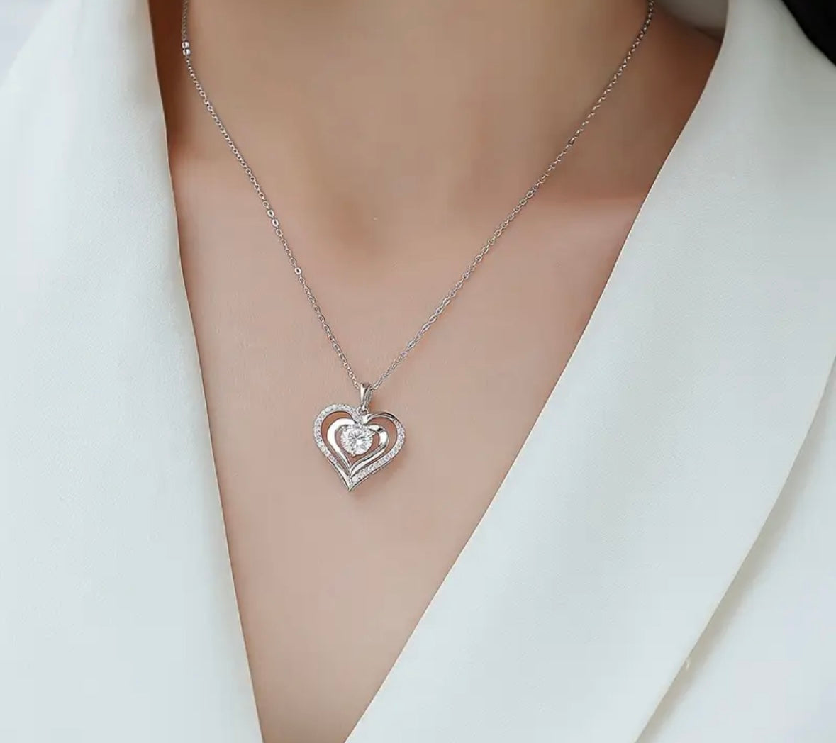 Vvs Moissanite Heart Pendant