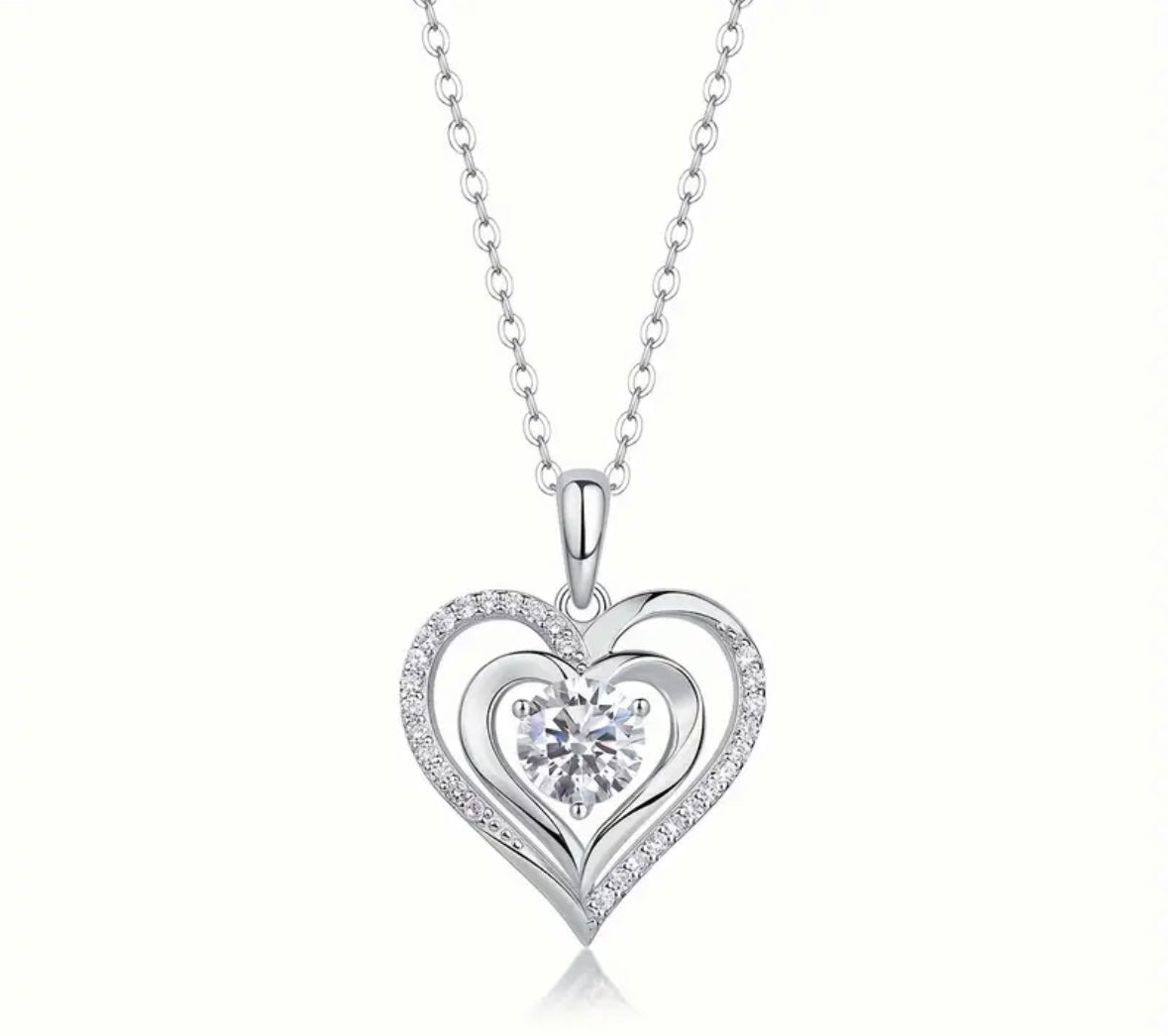 Vvs Moissanite Heart Pendant