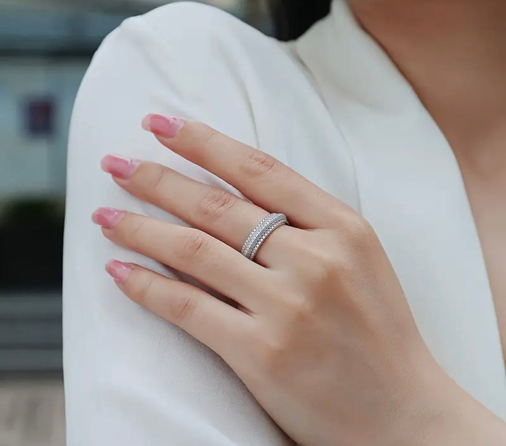 Moissanite Wedding Band