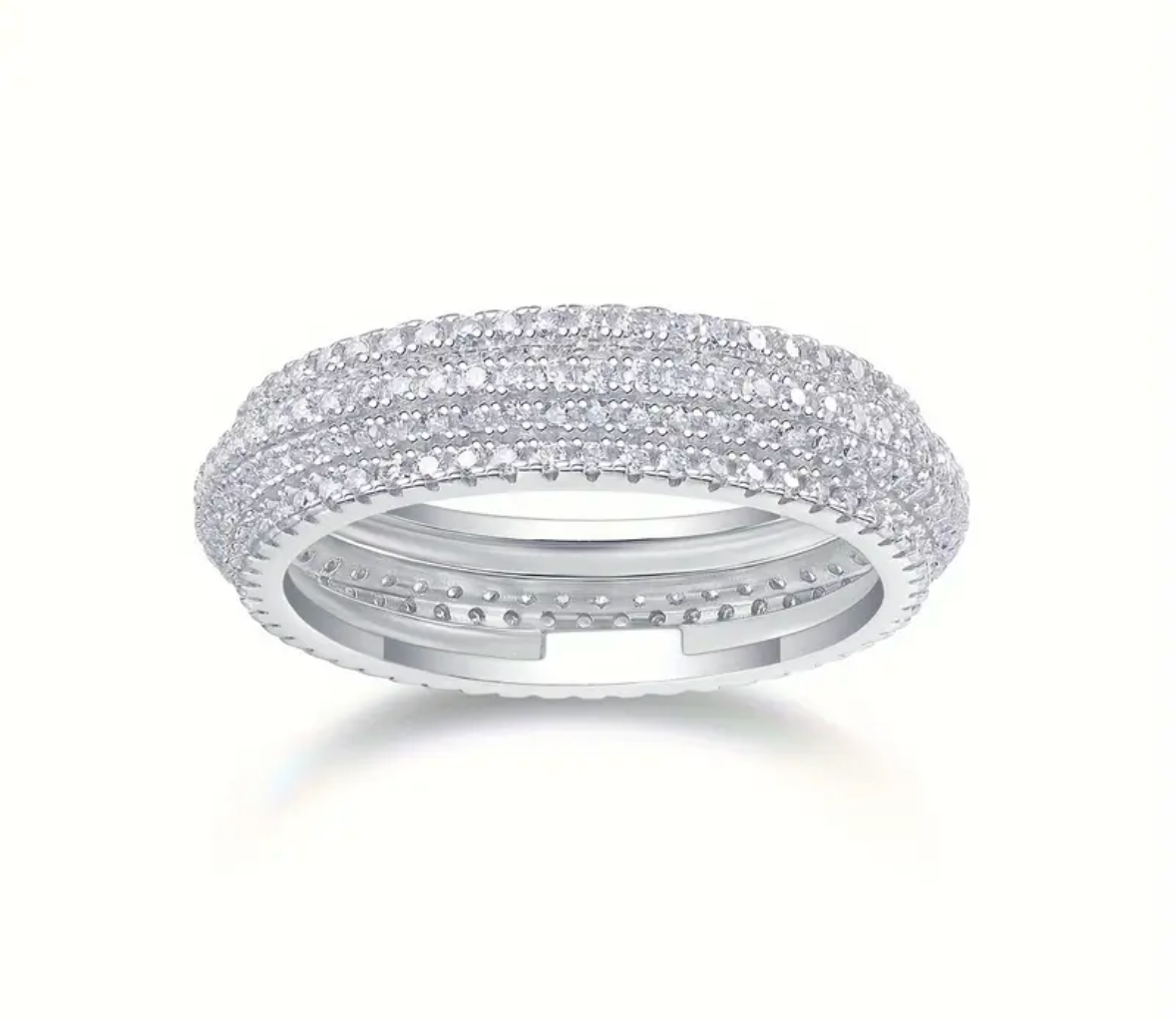 Vvs Moissanite 4 Row Wedding Band