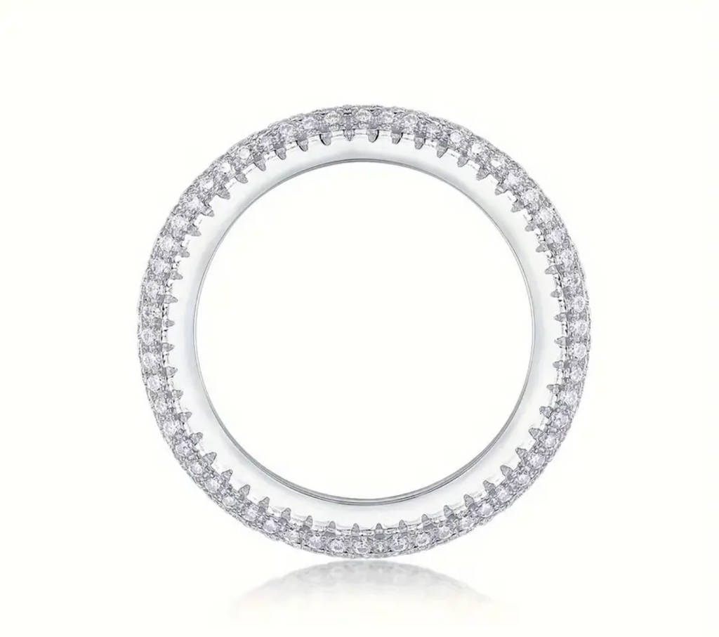 Vvs Moissanite 4 Row Wedding Band