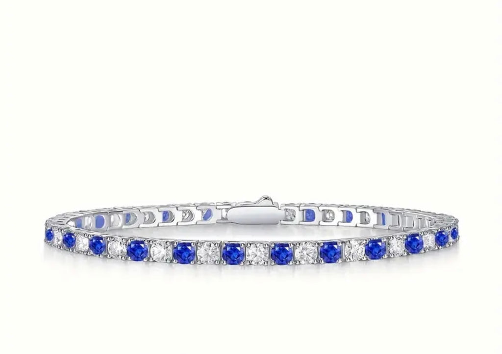 Vvs Moissanite Blue Bracelet