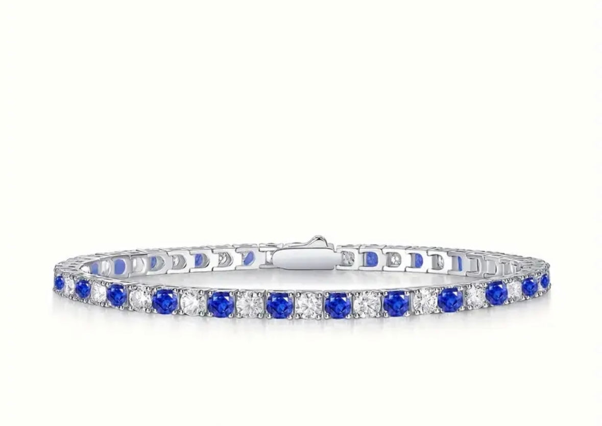 Vvs Moissanite Blue Bracelet