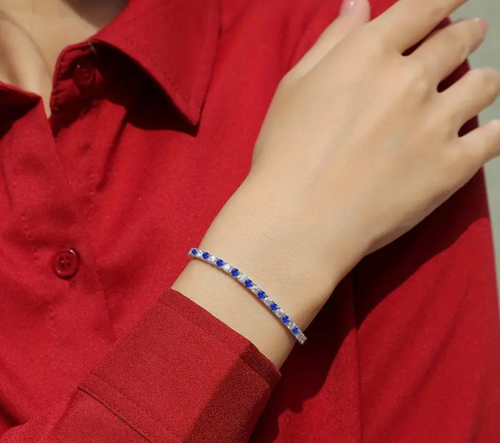 Vvs Moissanite Blue Bracelet
