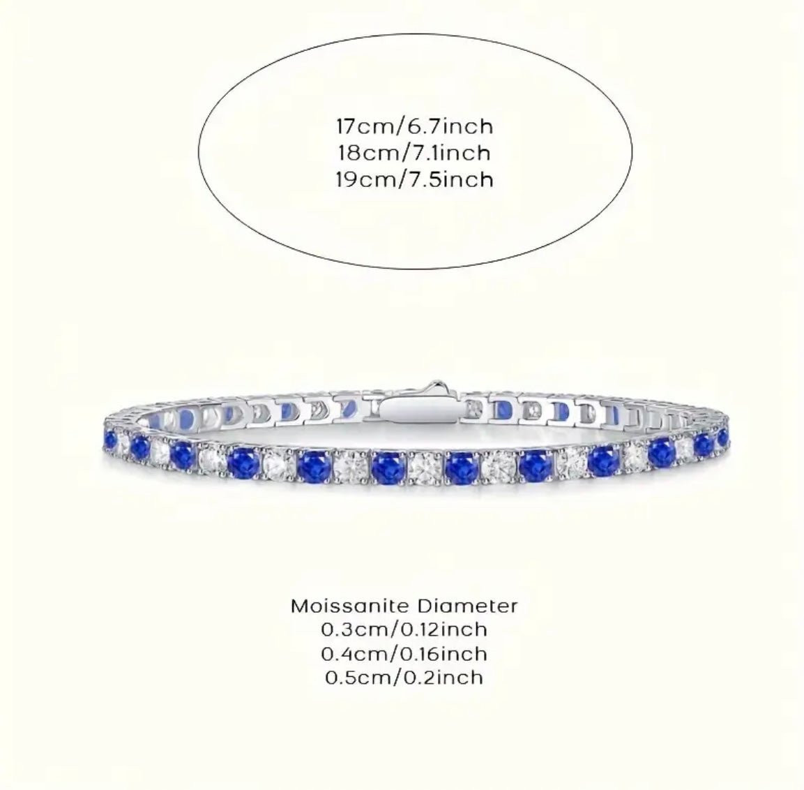 Vvs Moissanite Blue Bracelet