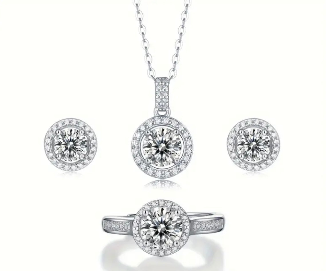 3pc Vvs Moissanite Set