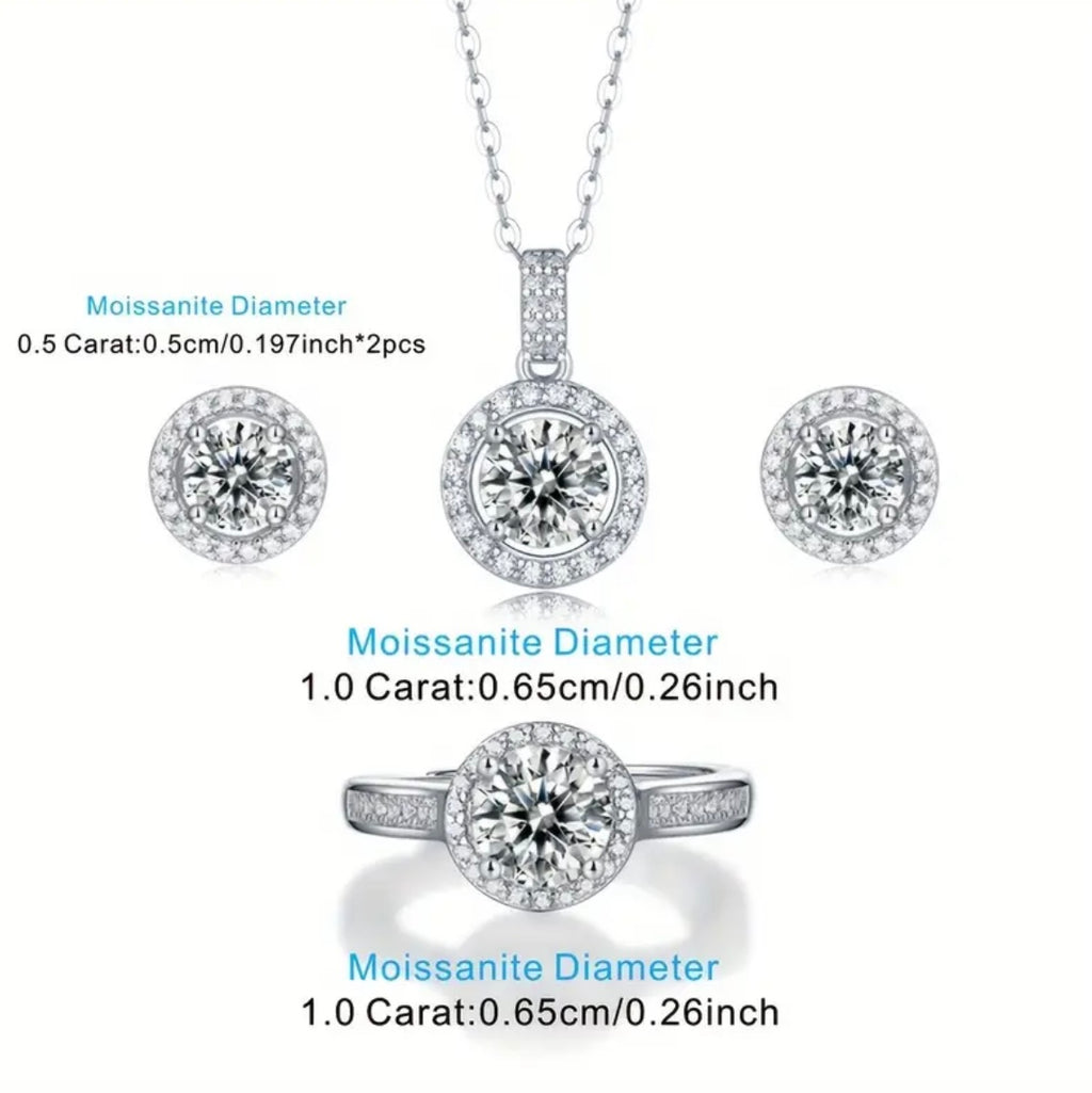 3pc Vvs Moissanite Set