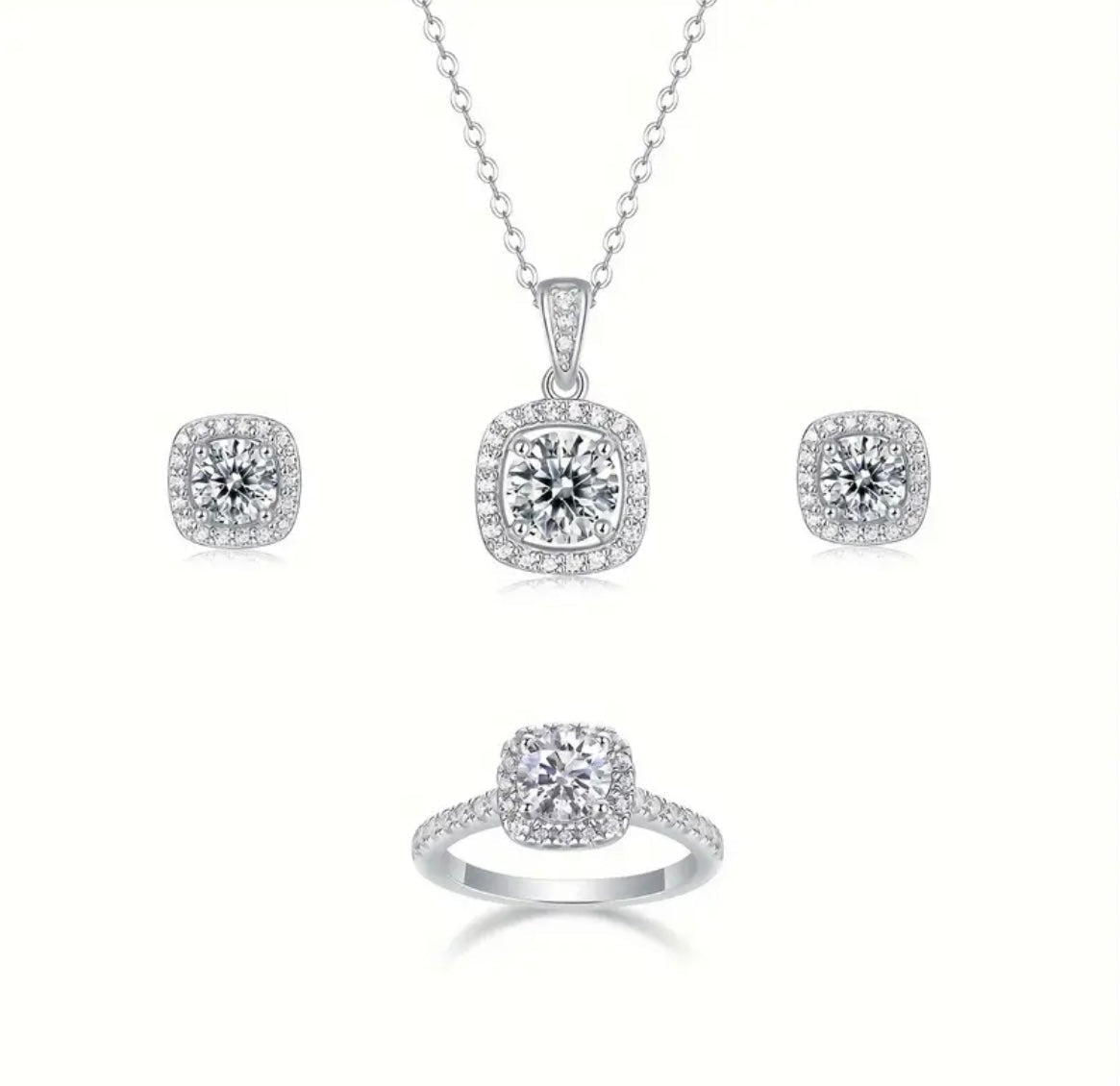 3pc Vvs Moissanite Set