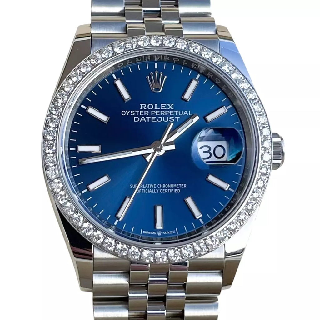 Blue Face Rolex Datejust 1.4ct